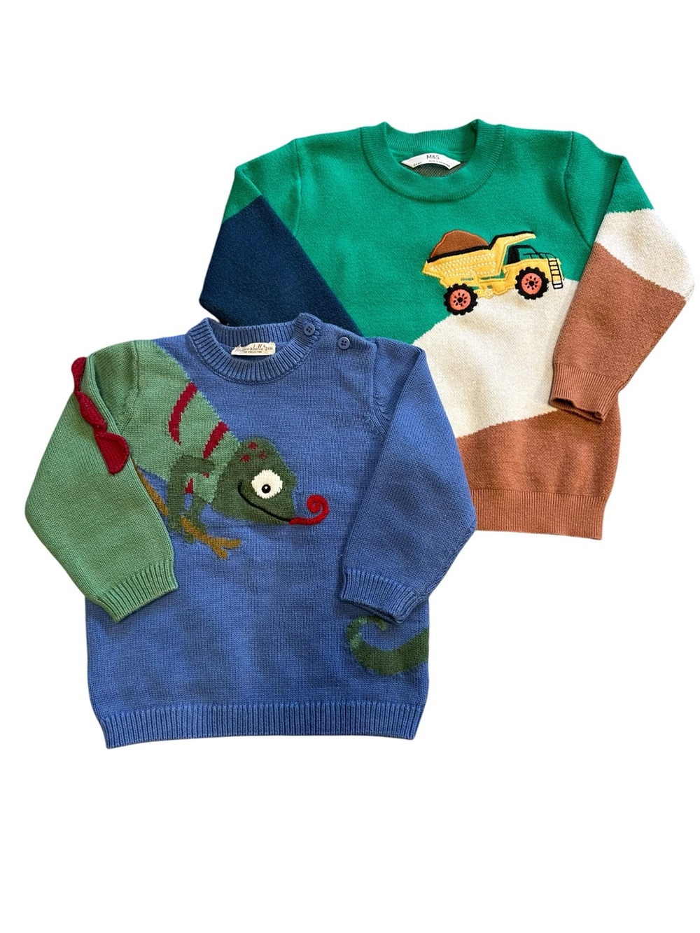 Boutique Toddler Sweater Bundle 24M 2-3T Dave & Bella M&S Chameleon Dump Truck